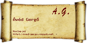 Ávéd Gergő névjegykártya